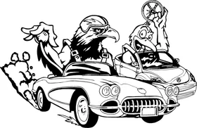 Racing Eagles Mascot Decal / Sticker