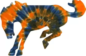 Orange and Blue Tie-Dye Broncos Decal / Sticker 03