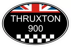 Triumph Thruxton 900 Oval with British Flag Decal / Sticker 49