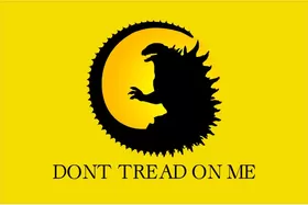 Gadsden Godzilla Flag Don't Tread on Me Decal / Sticker 04