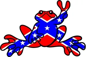 Rebel Flag Peace Frog Decal / Sticker 03