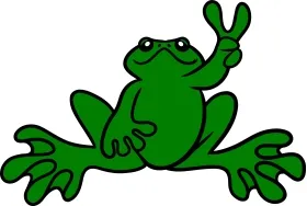 Peace Frog Decal / Sticker 02