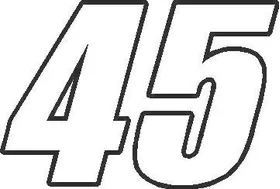 45 Race Number Impact Font Decal / Sticker