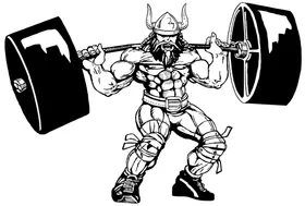 Weightlifting Vikings Mascot Decal / Sticker 4