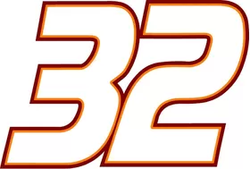 32 Race Number Decal / Sticker 3 color