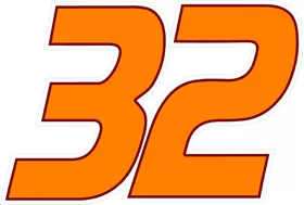 32 Race Number Decal / Sticker 3 color B