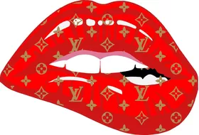 Louis Vuitton Red and Gold Lips Decal / Sticker 40