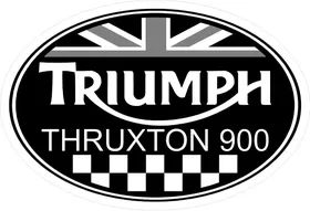 Triumph Thruxton 900 Oval with British Flag Decal / Sticker 33
