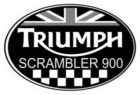 Triumph Scrambler 900 Oval with British Flag Decal / Sticker 48