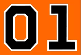 General Lee 01 Number Decal / Sticker f