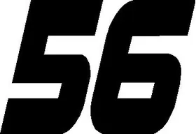 56 Race Number Hemihead Font Decal / Sticker