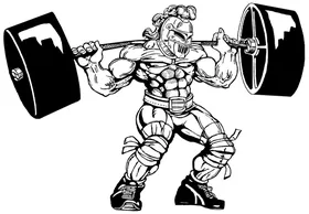 Weightlifting Knights Mascot Decal / Sticker 7