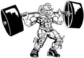 Weightlifting Rams Mascot Decal / Sticker 4