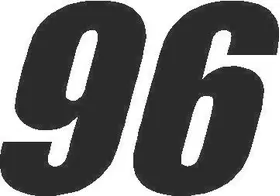 96 Race Number Impact Font Decal / Sticker