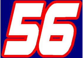 56 Race Number 2 Color Hemihead Font Decal / Sticker