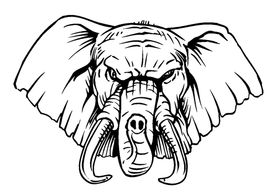 Elephants Mascot Decal / Sticker 1