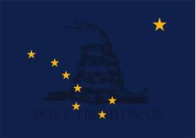 Alaskan Gadsden Flag Don't Tread on Me Decal / Sticker 02