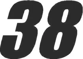38 Race Number Impact Font Decal / Sticker
