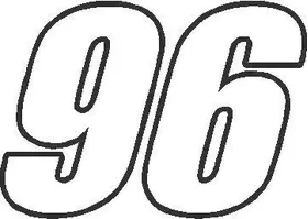 96 Race Number Impact Font Decal / Sticker