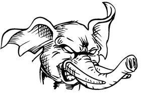 Elephants Mascot Decal / Sticker 5