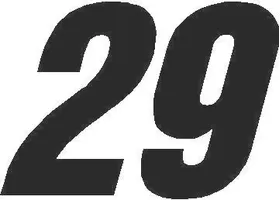 29 Race Number Switzerland Inserant Font Decal / Sticker