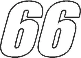 66 Race Number Impact Font Decal / Sticker