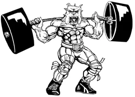 Weightlifting Bulldog Mascot Decal / Sticker 7