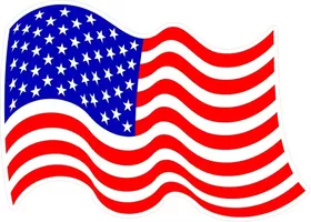 Waving American Flag Decal / Sticker 31