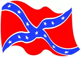 Waving Rebel / Confederate Flag Decal / Sticker 35