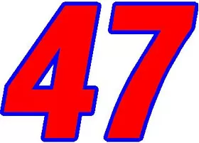 47 Race Number 2 Color Switzerland Font Decal / Sticker