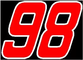 98 Race Number 2 COLOR Decal / Sticker