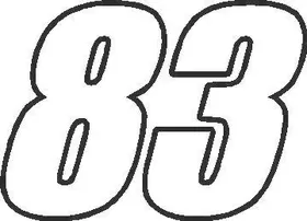 83 Race Number Impact Font Decal / Sticker