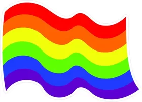 Waving Rainbow LGBT Flag Decal / Sticker 07