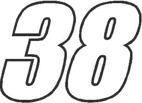 38 Race Number Impact Font Decal / Sticker