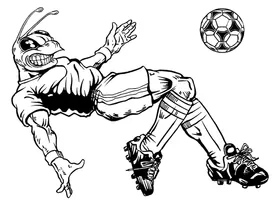 Soccer Hornet, Yellow Jacket, Bee Mascot Decal / Sticker 1