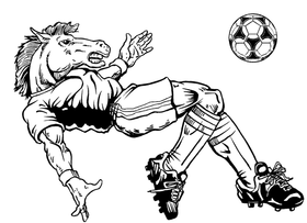 Soccer Horse Mascot Decal / Sticker 1