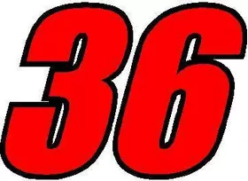 36 Race Number 2 Color Impact Font Decal / Sticker