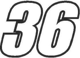 36 Race Number Impact Font Decal / Sticker