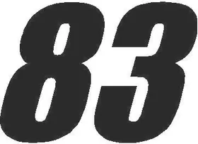 83 Race Number Impact Font Decal / Sticker