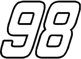 98 Race Number OUTLINE Nascar Decal / Sticker