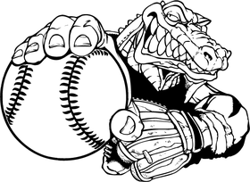 Baseball Gators Mascot Decal / Sticker