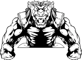 Lions Football Mascot Decal / Sticker 01