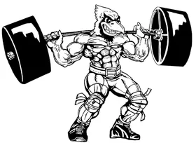 Weightlifting Cardinals Mascot Decal / Sticker 7