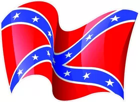 Waving Rebel / Confederate Flag Decal / Sticker 32