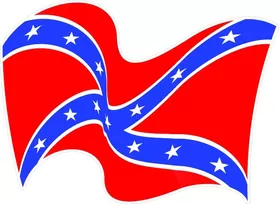 Waving Rebel / Confederate Flag Decal / Sticker 33