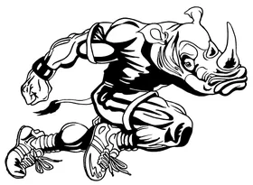 Rhinos Track and Field Mascot Decal / Sticker