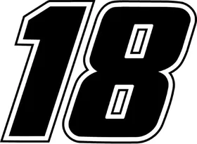 18 Race Number Decal / Sticker f