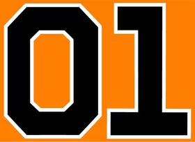 General Lee 01 Number Decal / Sticker d