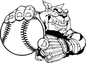 Baseball Bulldog Mascot Decal / Sticker