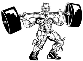 Weightlifting Devils Mascot Decal / Sticker 7